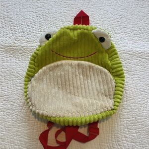 Green Frog Backpack with Red Straps